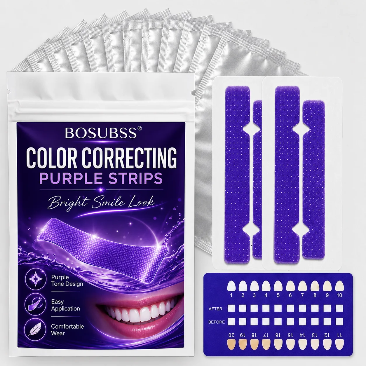 7 pairs/14 pieces teeth whitening strips for daily use, deep cleaning teeth strips, teeth whitening strips