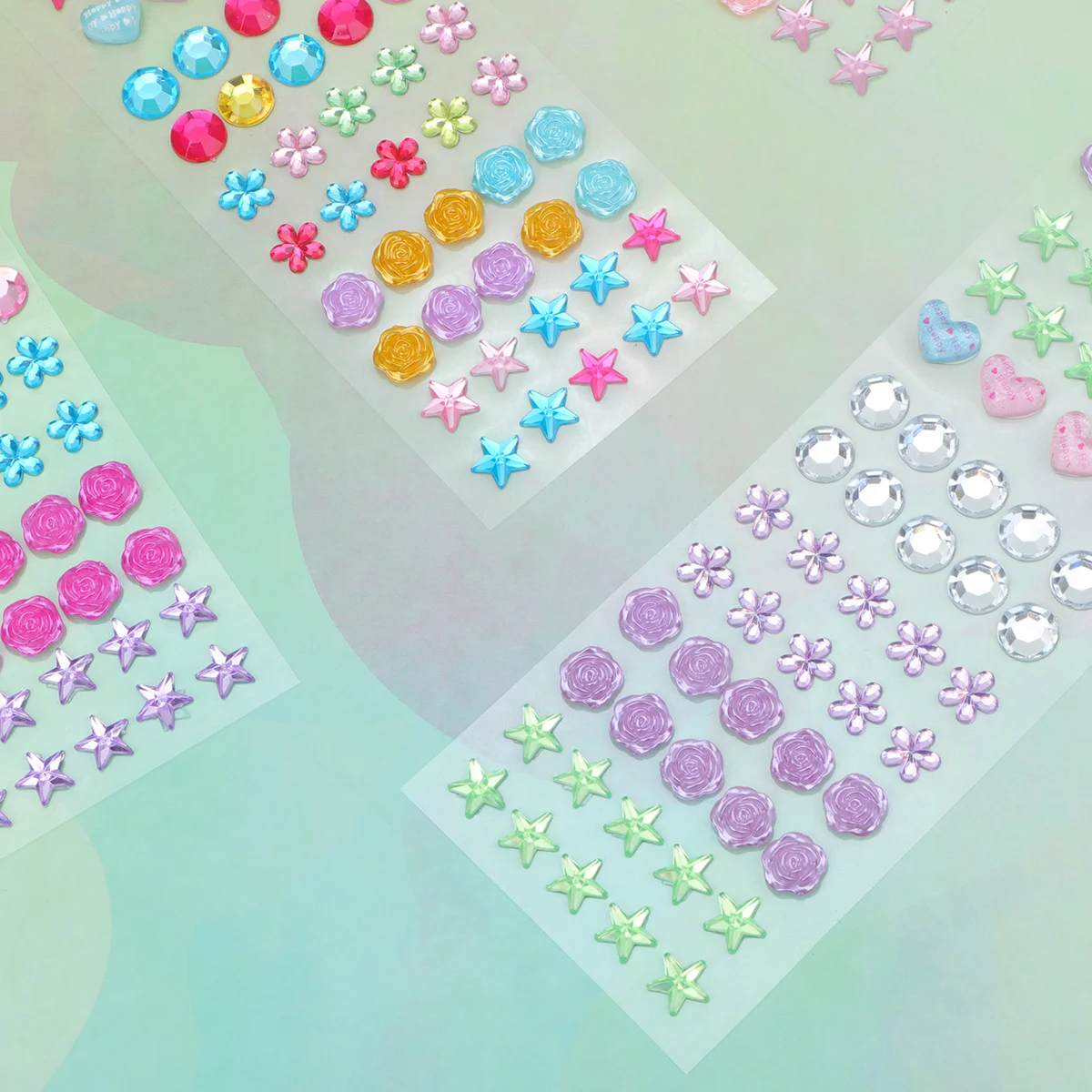 

5 Sheets Colored Diamond Sticker Crystal Rhinestone Stickers Acrylic Jewel Decals for Crafts Scrapbooks Phones DIY Decor