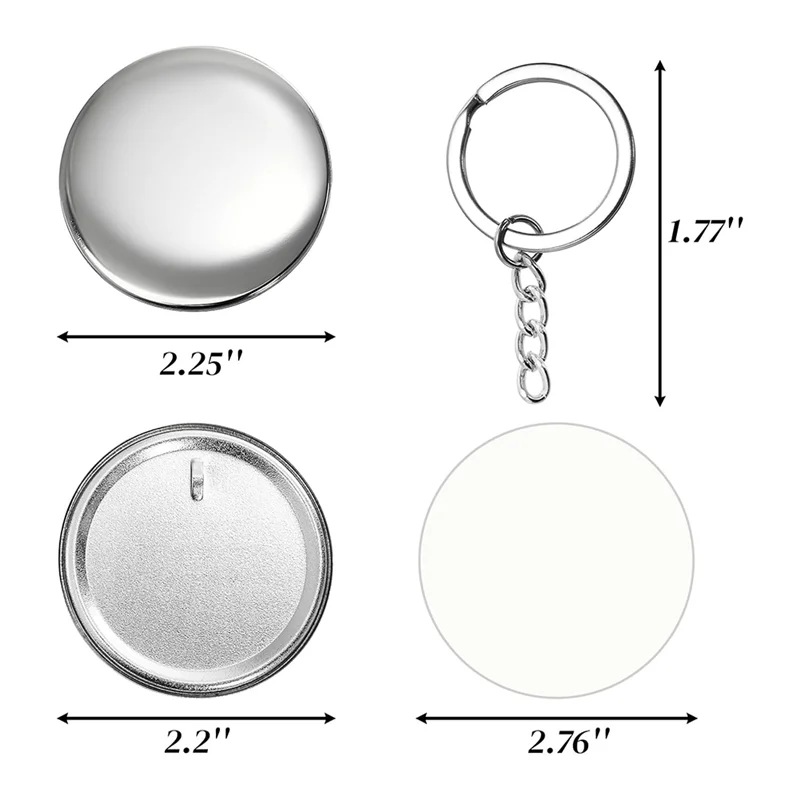

HLZS-для изготовления пуговиц, принадлежности для изготовления брелков, 100 шт., 58 мм/2,25 дюйма, набор для изготовления металлических булавок, пустые значки для машины для изготовления пуговиц
