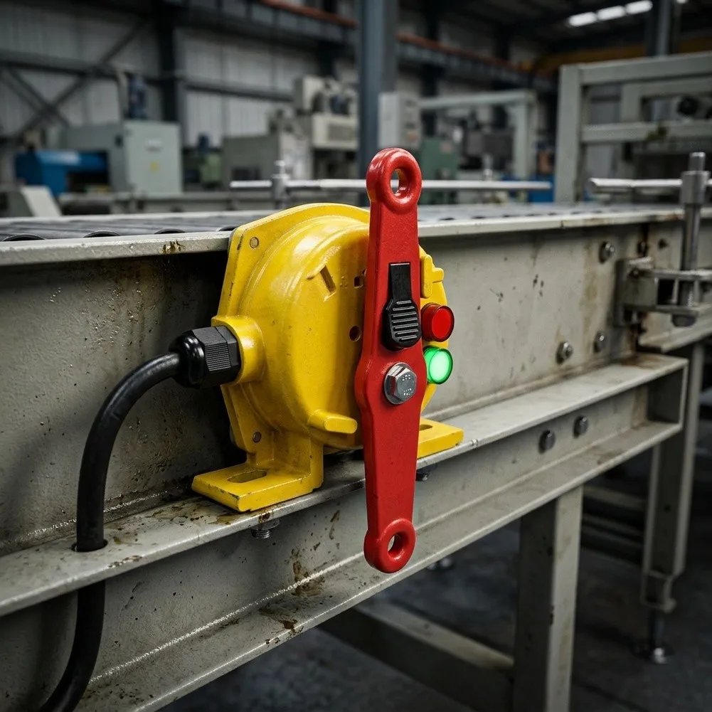 Dual Direction Pull Rope Switch Aluminum Alloy IP66 For Conveyor Belt Shutdown Control Switch Industrial Safety Device