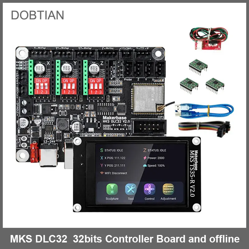 MKS DLC32 v2 32bits GRBL Offline Wifi Controller TS35-R LCD Display CNC3018 MAX PRO Zestawy modernizacyjne do grawerki laserowej CNC