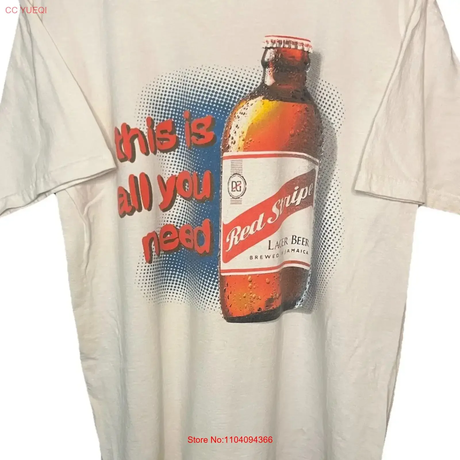Vintage 90s Red Stripe Beer T Shirt Jamaican Lager Top Ten Reasons Sz M vintage Washed graphic Stretched Casual