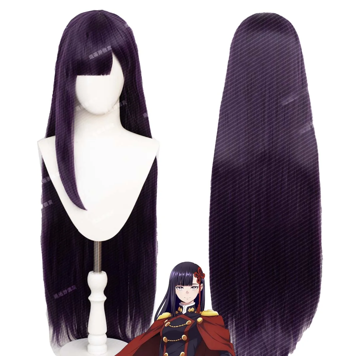

Anime Chained Soldier Ren Yamashiro Cosplay 100cm Long Purple Heat Resistant Synthetic Hair Wig