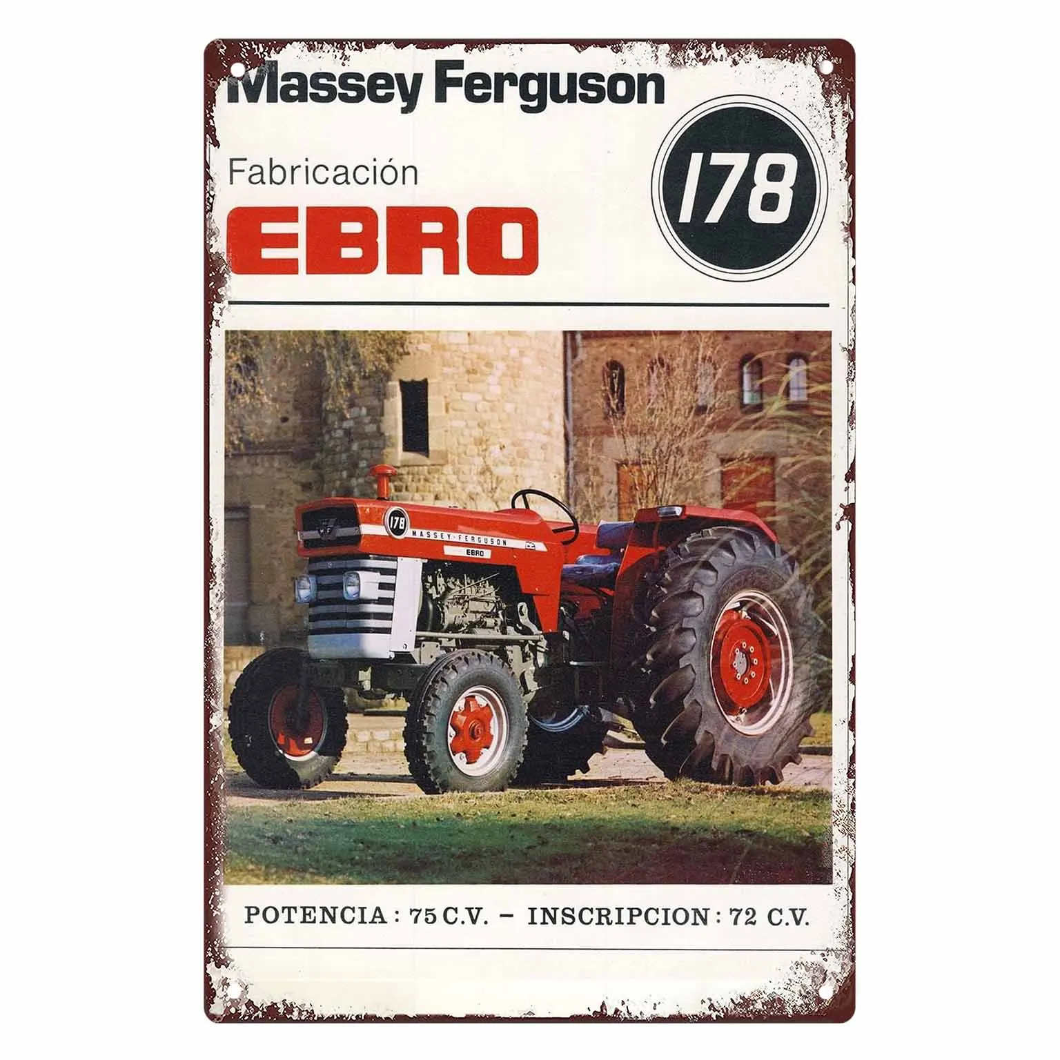 Tractor Farming Scene Art Vintage Metal Sign Poster Frames Cafe Bar Garage Room Wall Art Decoration Plaque Gift