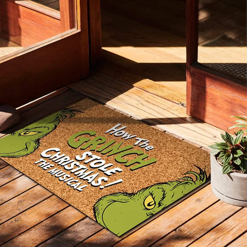 Christmas decoration atmosphere carpet floor mat, Greentown clown entrance door mat, dirt resistant bathroom floor mat