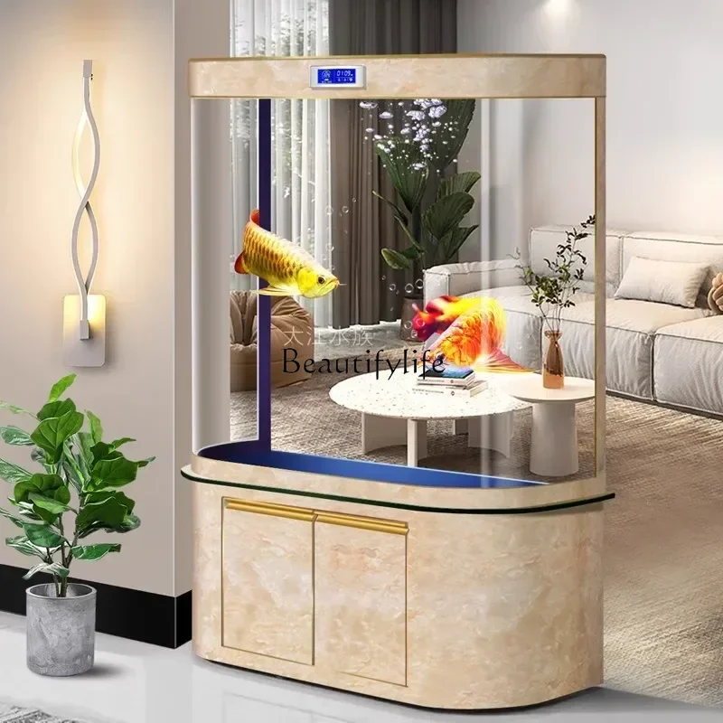 Fish tank aquarium bottom filter water-free automatic circulation filter medium and large living room household, ecological ta