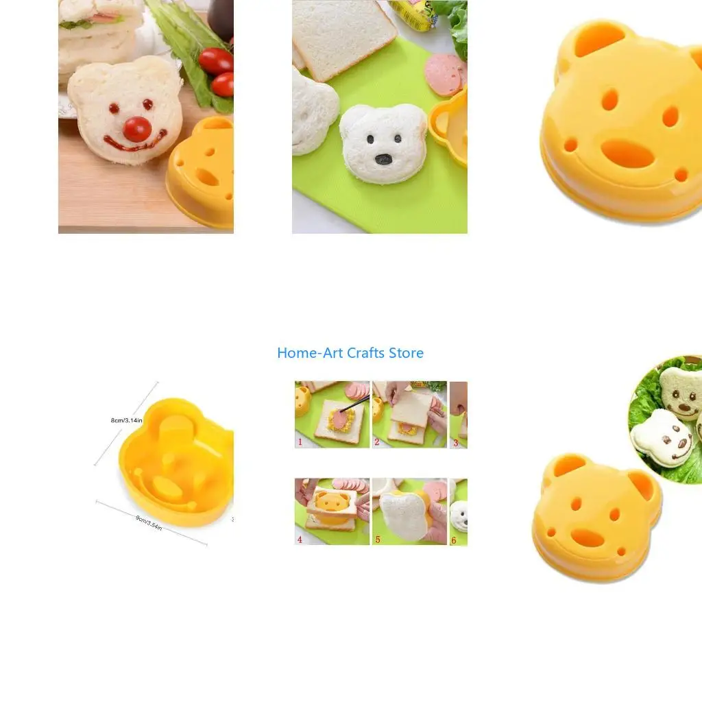 Y3NA Bear Animal Sandwich Mold Cutter Cartoon Bear Sandwich Mold Househod Gift