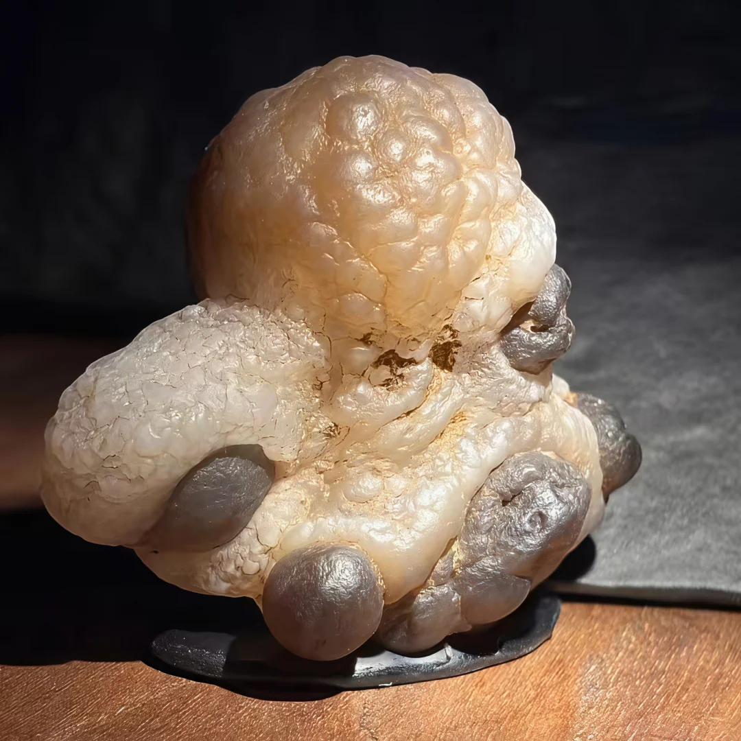 Natural Moroccan Panda Agate Exotic Grey Agate Quartz Stone, Natural Inclusions for DIY Jewelry Making, Home & Office Decor