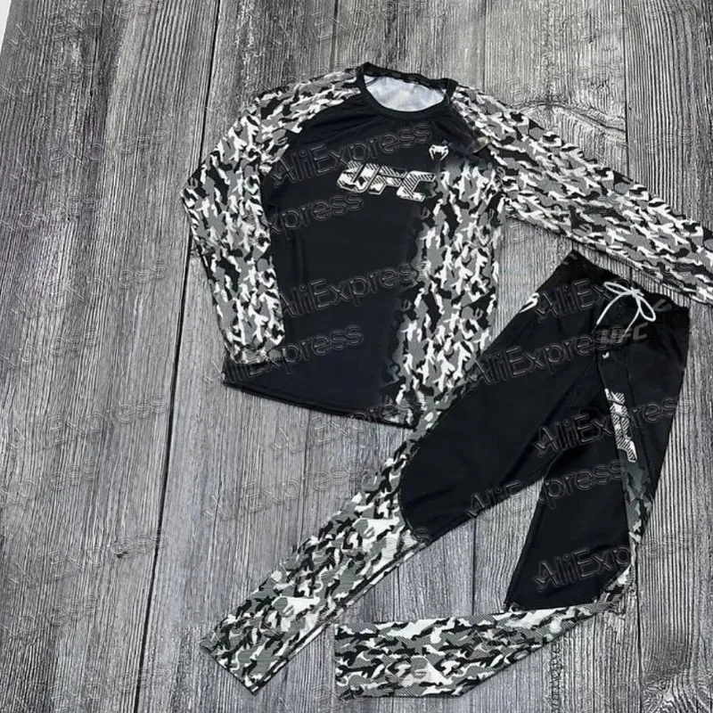 

UFC 2025 long Sleeve Shorts Set Fighting Boxing Night Men's And Women's Loose Breathable Speed Drying Training Sport Comfort Set