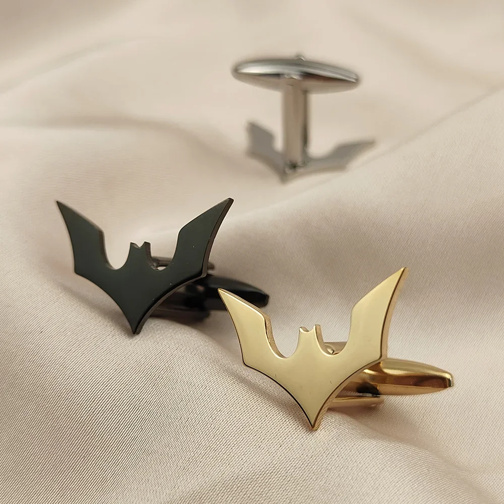 

Bat Cufflinks for Men Sleeve Wrist Buttons Shirt Clasps Stainless Steel Cuff Buckle Wedding Grooms Jewelry Mens Accessories