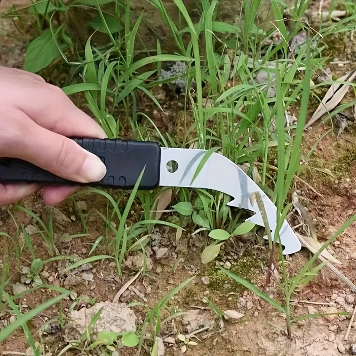 Serrated Hand Weeding Sickle Stainless Steel Garden Crevice Weeder