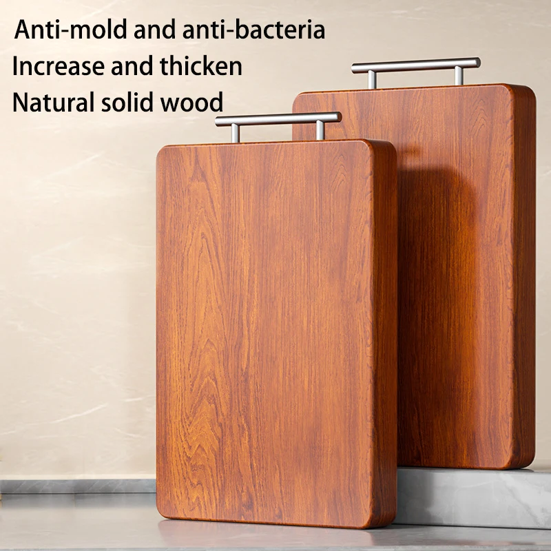 Large Ebony cutting board Antibacterial mildew proof kitchen solid wood splicing double-sided cutting board