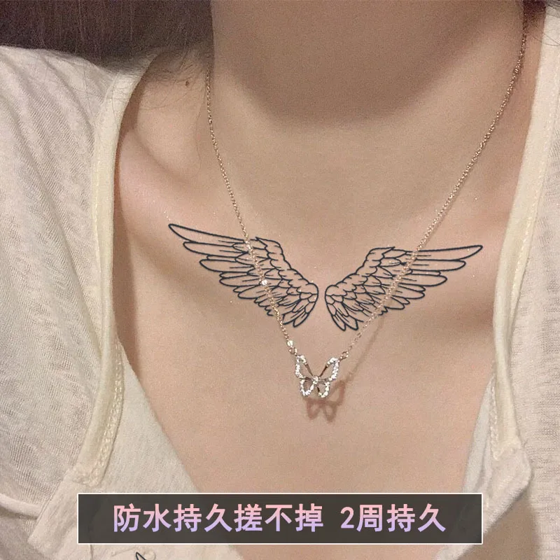 2023 Wings Semi-permanent Tattoo Stickers Female Herbal Juice Fake Tattoo Can Not Wash Off Non-reflective Fashion Lasting Tattoo