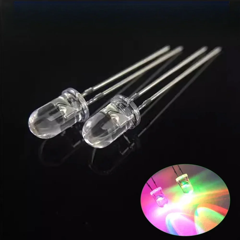 50/100PCS 3mm 5mm LED Emitting Diodes Multicolor Fast/Slow Flashing F3/F5 LED Lights for DIY Electronics Decor Arduino Projects