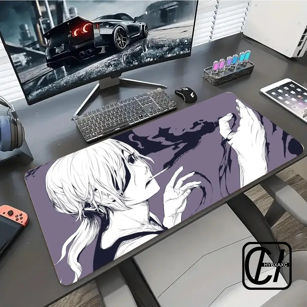 

90x40cm Anime Chain-saw Man Large Mouse Pad Laptop Non-slip Keyboard Carpet Office Gaming Accessories Kawaii Makima Table Pad