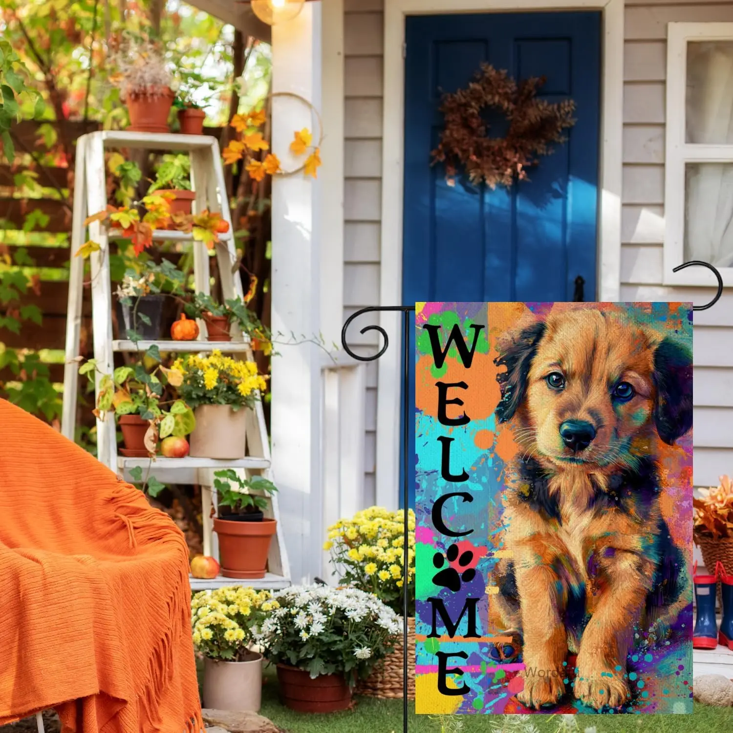 Hello Summer Spring Golden Retriever Garden Flag Flowers and Yard Decor Home Banner for Outside Both Sides 12x18 Inch (203)  UUX