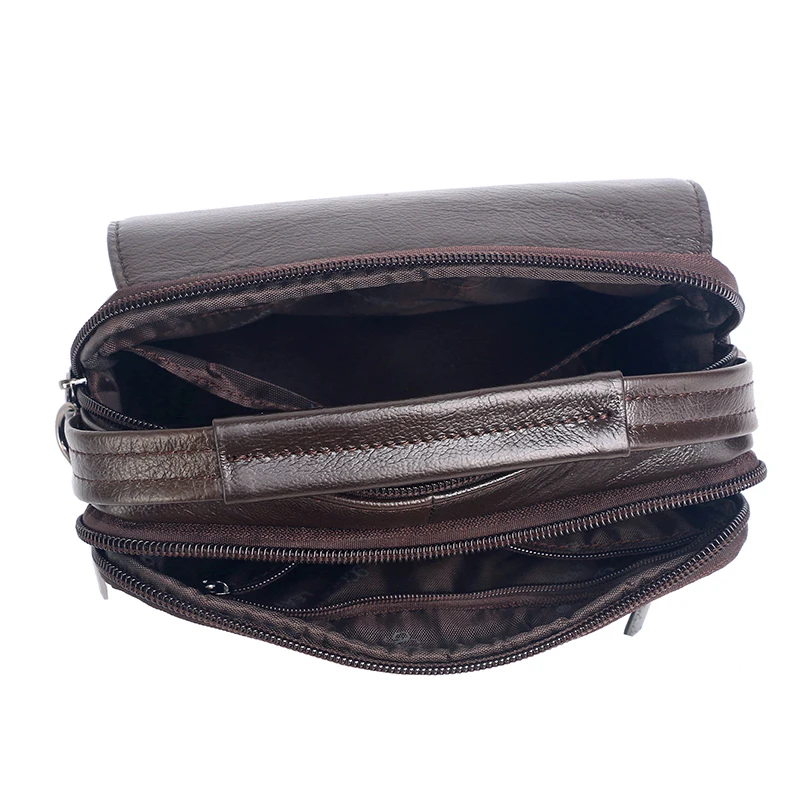 Men Messenger Cross body Shoulder Bags Genuine Leather Multi-Purpose Business Male Small Handbag Belt Fanny Waist Pack Bag