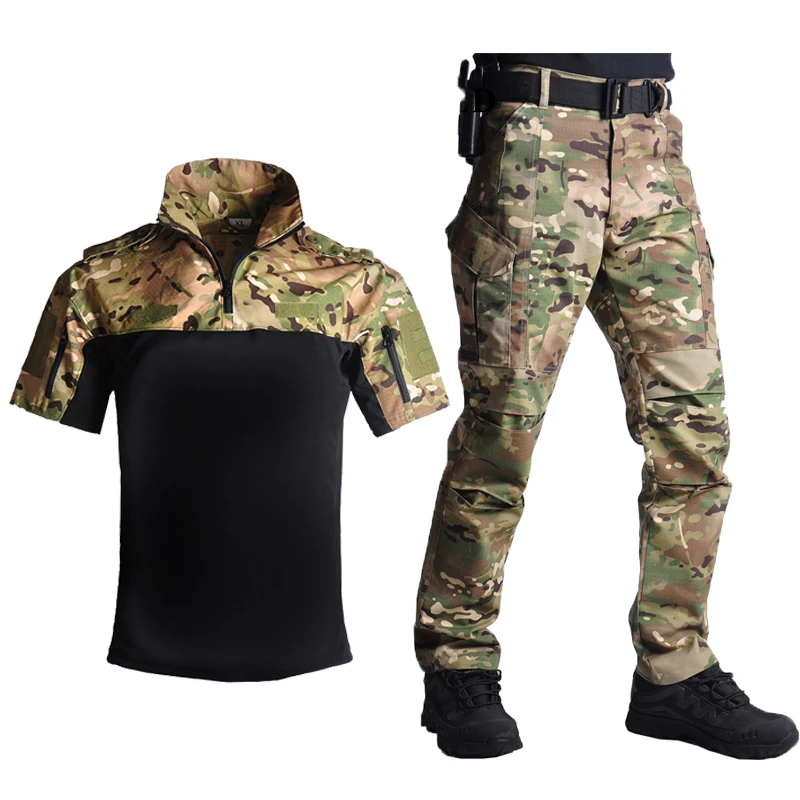 

HAN WILD Outdoor Airsoft Paintball Clothing Climbing Uniform Tactical Hiking Suit Combat Camouflage Shirts Cargo Pants for Men