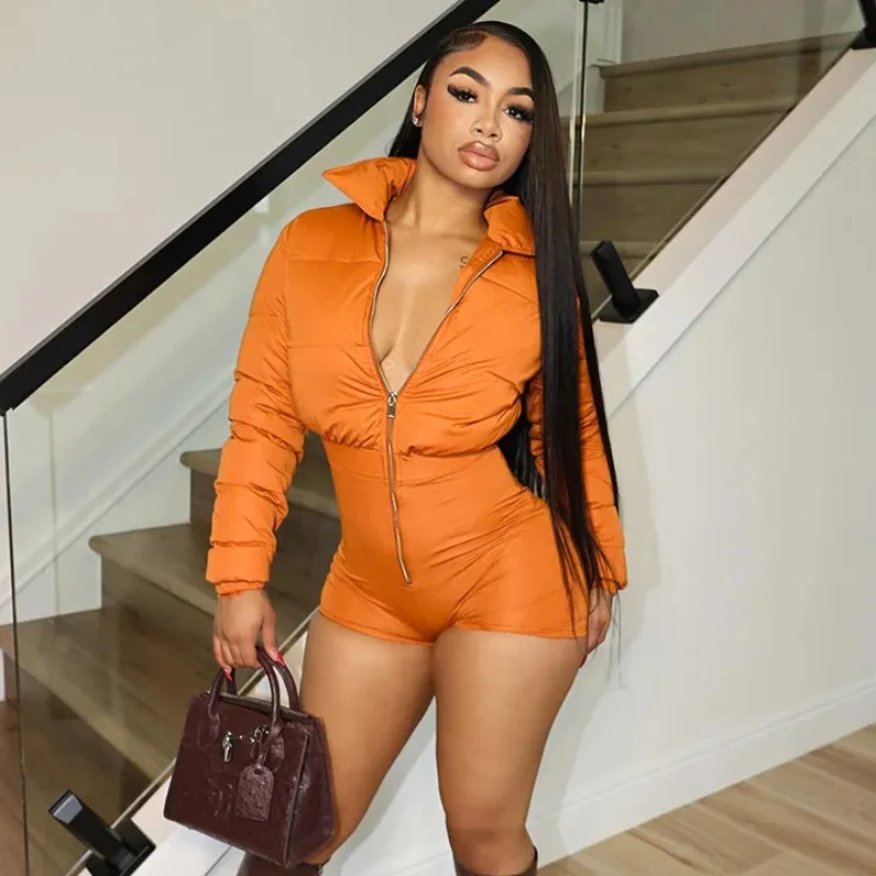 

Европейский и американский модный осенне-зимний комплект 202, осенне-зимняя модная теплая хлопковая одежда, эластичные плотные шорты на молнии, женское пальто