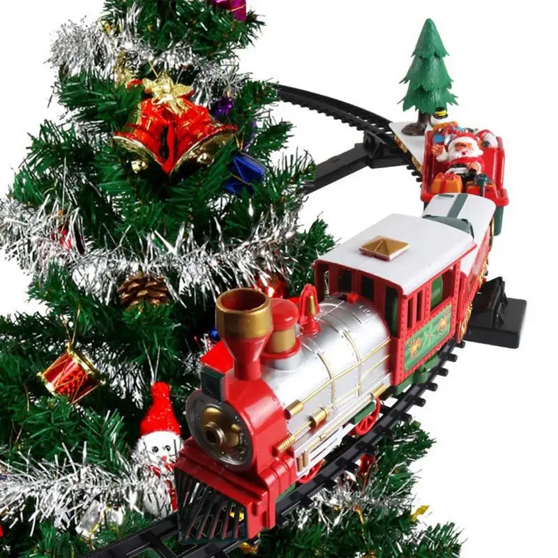 Christmas Train Electric Train Set For Christmas Tree Track Car Christmas Decoration Trains Noel Gift Round Rail Train Carousel