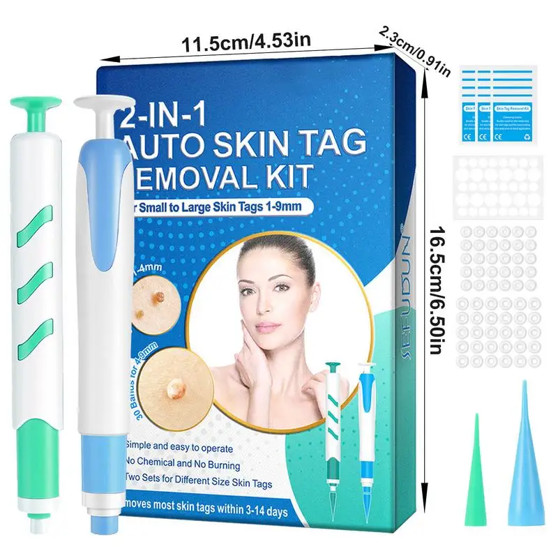 Skin Tags Remover Auto Skin Tags Removal Kit Wart Removal With 30 Small And Large Skin Tags Bands For 1-4mm Groins Small Warts