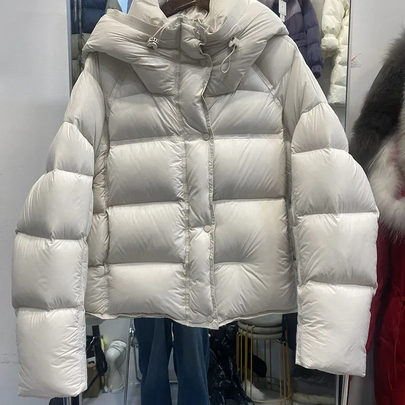 المرأة أسفل سترة معطف المرأة أسفل سترة 2025 جديد دافئ مقنعين سميكة الأبيض بطة أسفل الترفيه الشتاء المرأة أسفل سترة