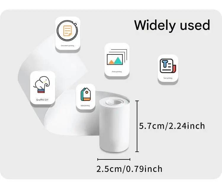 Thermal Printer Papers 57mm Color Papers for Camera Instant Print Kids Camera Printing Inkless Mini Portable Photo Printer view 4
