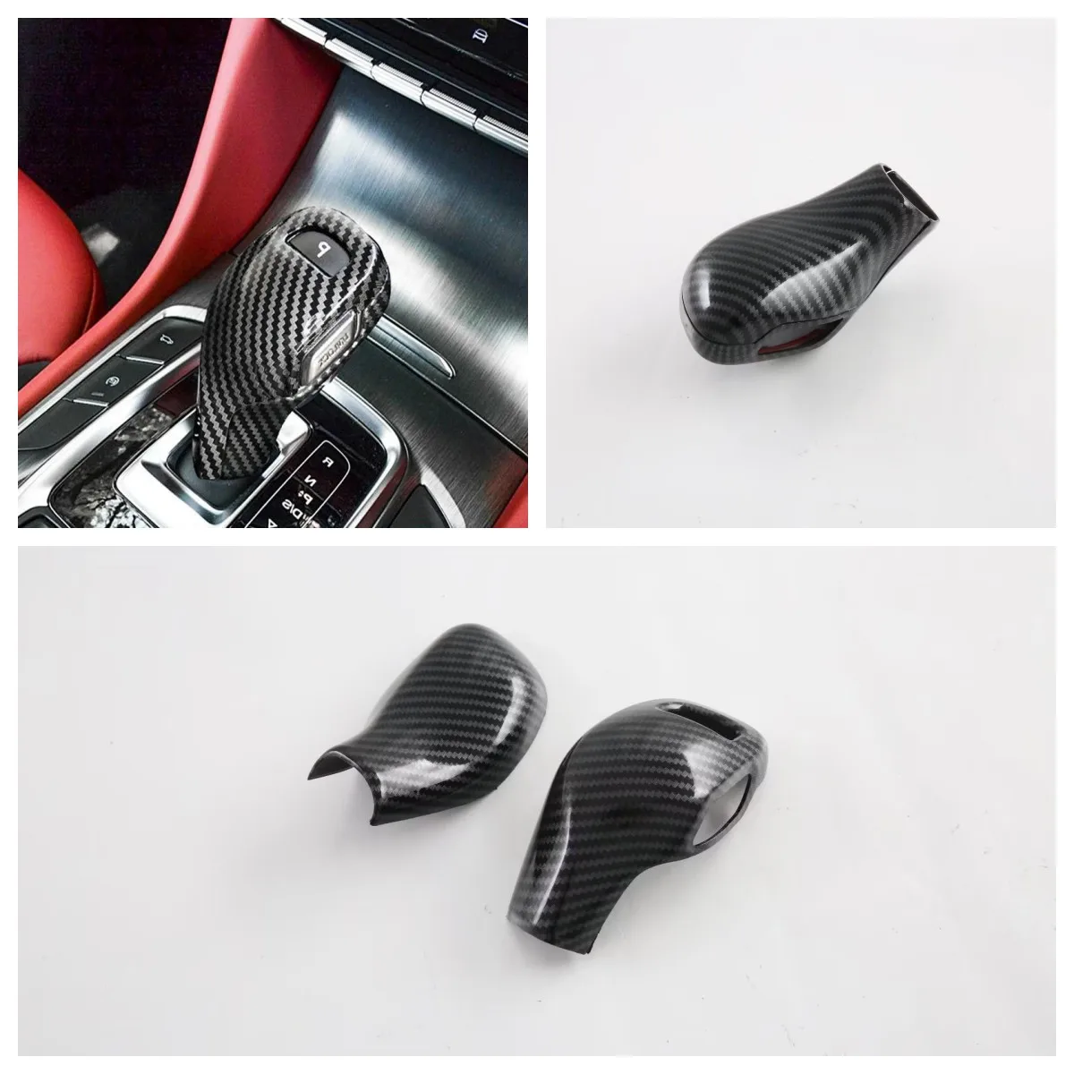 For Mg Hs Rhd 2018 2019 2020 2021 2022 2023 2024 Abs Carbon Fiber Gear Head Shift Knob Frame Cover Trims Car Styling Accessories