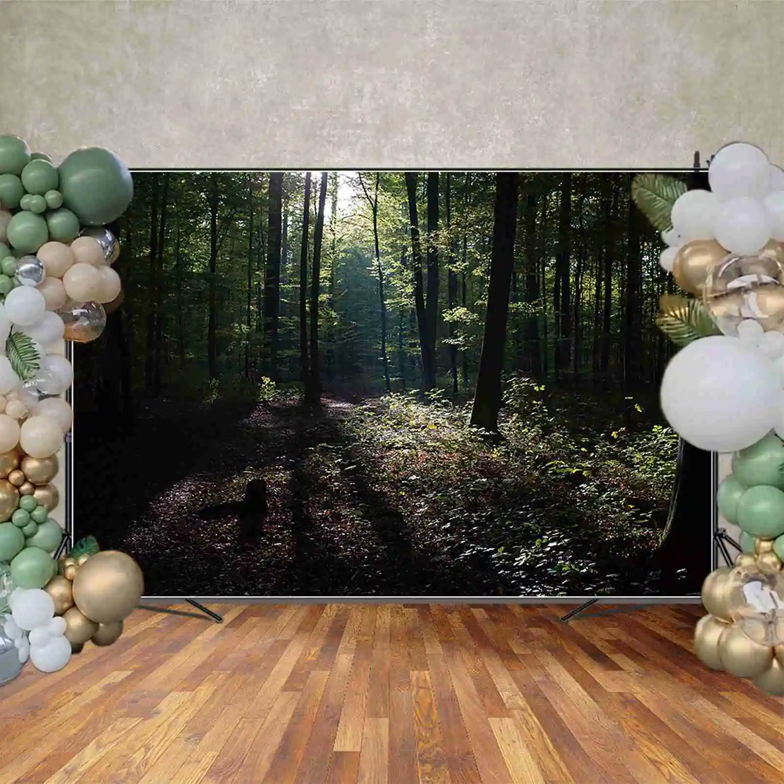 MOON.QG Enchanted Forest Photography Backdrop Natural Spring Summer Autumn Winter Field Tree Photo Background Fairy Photo Booth