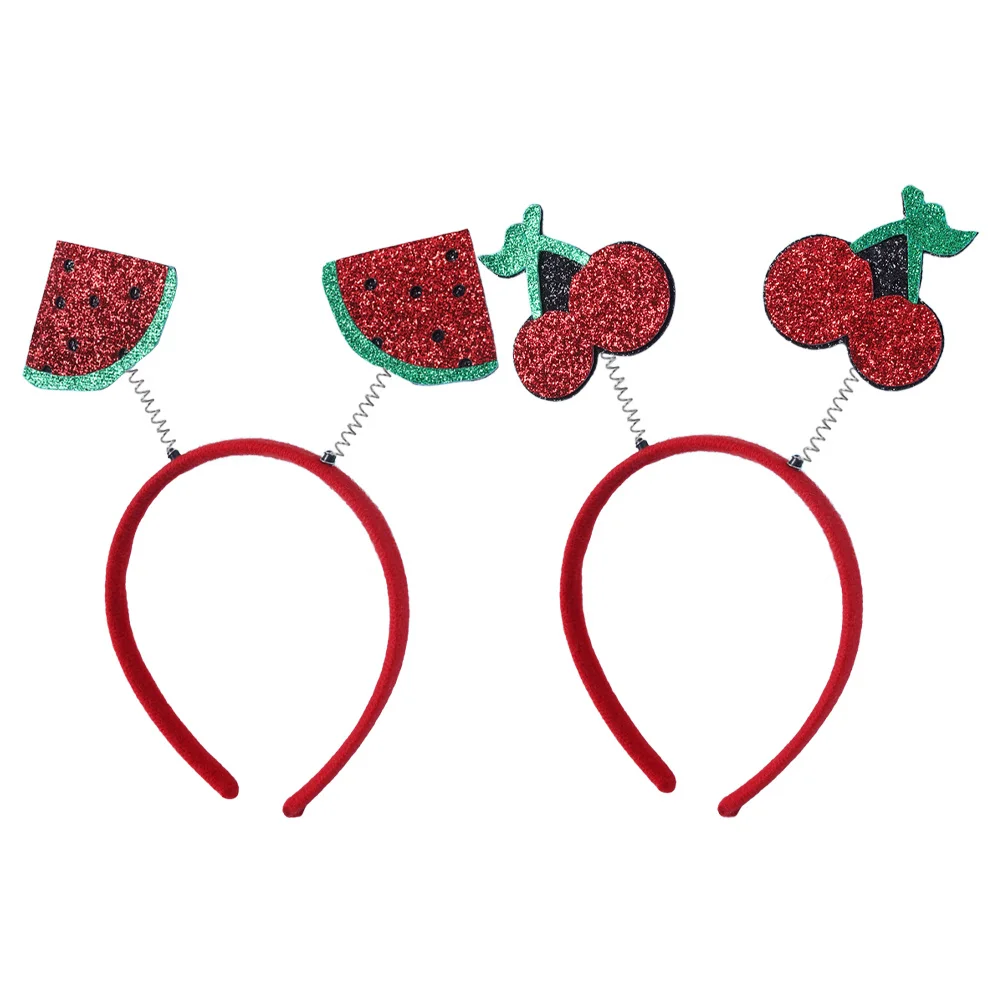 2 stuks fruithoofdband simulatie 3D realistisch ontwerp elastische pasvorm zomerfeest foto rekwisieten fruit haaraccessoires