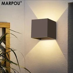 MARPOU Led Wall Lamp Outdoor/ Indoor 6W AC 90-260V Waterproof IP 65 Surface Mounted LED Up and Down Wall Light Porch Garden