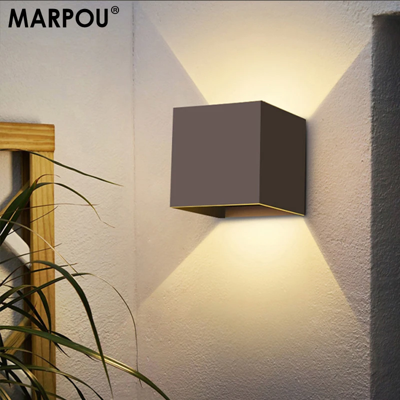 MARPOU Led Wall Lamp Outdoor/ Indoor 6W AC 90-260V Waterproof IP 65 Surface Mounted LED Up and Down  Wall Light Porch Garden