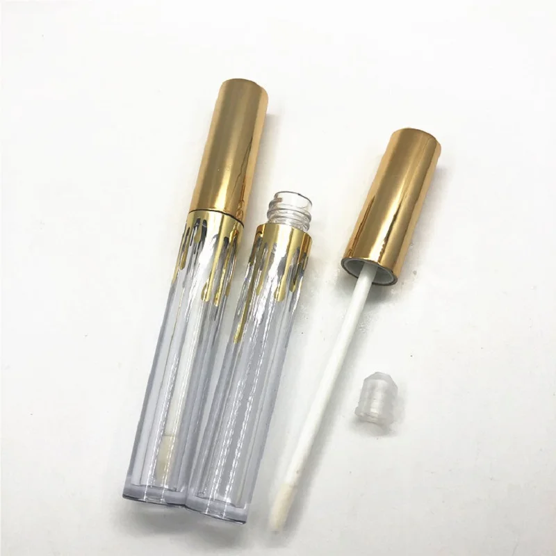 25pcs 2.5/4g Mini Empty Lip Gloss Eyeliner Mascara Tube Gold Wave Pattern Portable Makeup Lipgloss Eye Liner Bottle Eyelash Tube