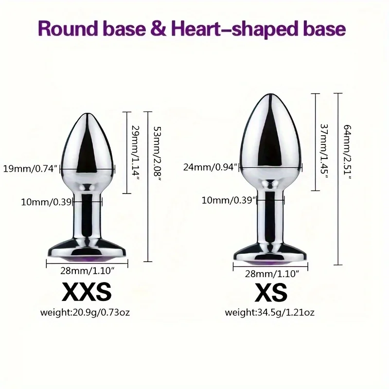 1PC Luxury Metal Butt Toys Heart Shaped Anal Trainer Jewel Butt Plug Kit SM Adult Gay Anal Plugs