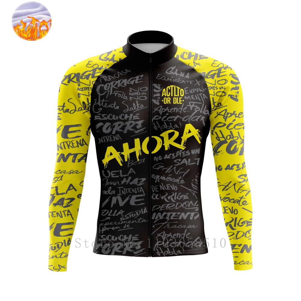 

ACTITO OR DIE Winter Cycling Jersey Men's Thermal Fleece Bicycle Clothing MTB Long Sleeve Warm Tops Road windproof Bike Jacket