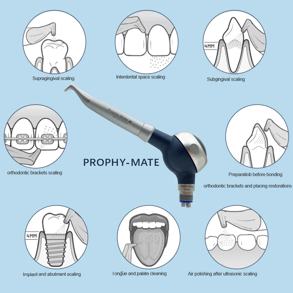 JUMTOP Dental Air Prophy Unit Air Polisher Air Water Spray Machine for Teeth Cleaning Sandblasting Dentist Tools