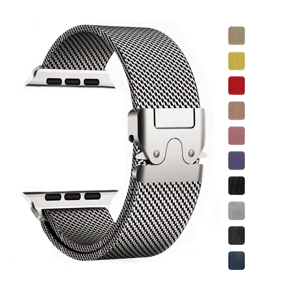 Titanium color Strap for Apple watch band 45mm 46mm 49mm 42 iWatch 44mm 41mm 40 Loop correa bracelet Series Ultra 10 9 8 7 6 SE