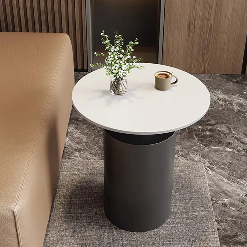 

Aesthetic Glamour Coffee Table Cream Style Modern Nordic Style Side Table With Drawers Round Mueble Living Room Furniture