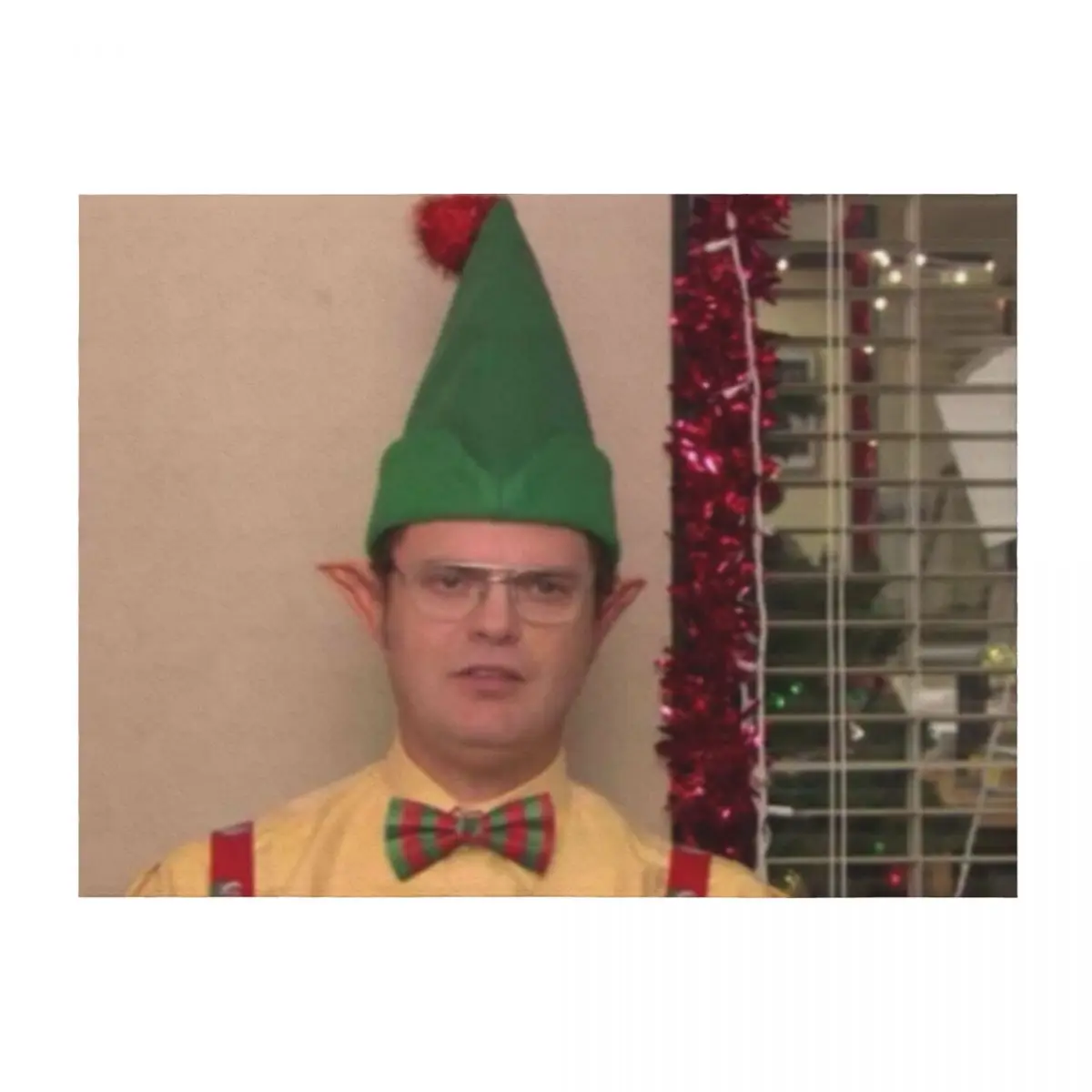 

Dwight Schrute Elf - The Office Throw Blanket halloween Bed linens Hairys Luxury Throw Blankets