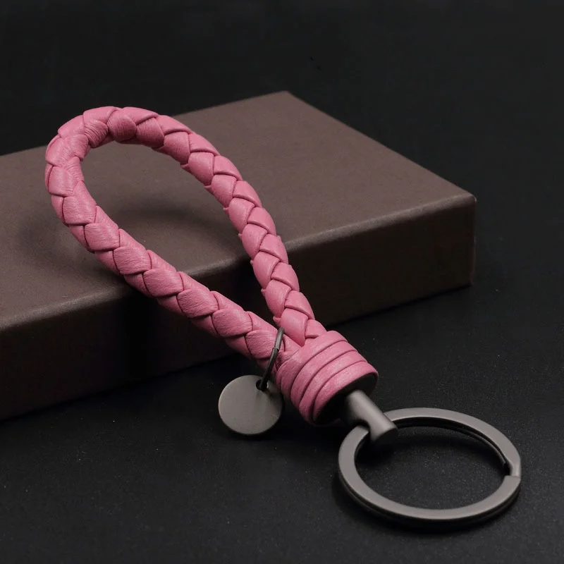 Car Woven Keychain Men\'s and Women\'s High-end Leather Car Pendant Keychain  Keyring Automobiles Parts Accessories