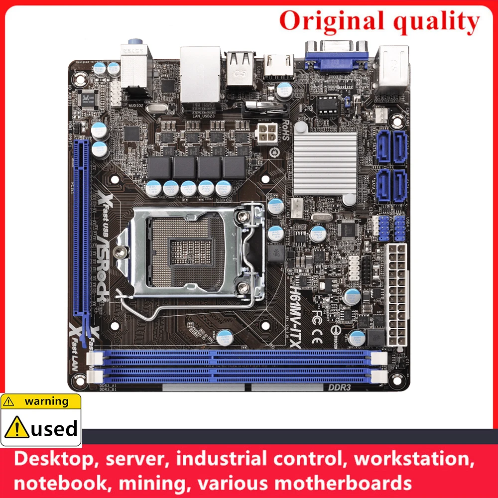 

Used For ASROCK H61MV-ITX ITX MINI H61i Motherboards LGA 1155 DDR3 16GB PCI-E2.0 For Intel H61 Desktop Mainboard SATA II USB2.0