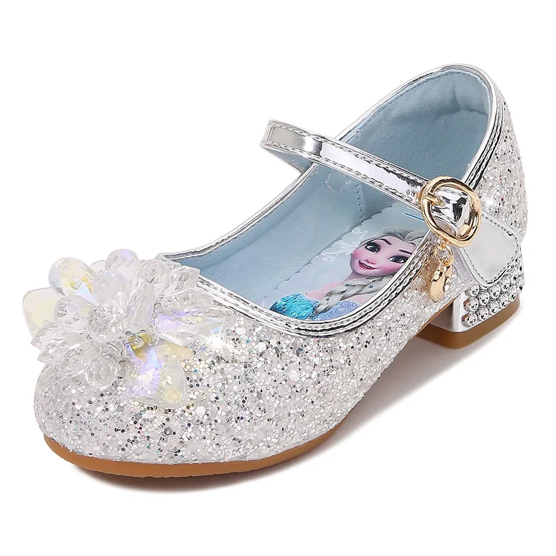 2024 Spring New Children\'s Shoes Ice And Snow Romance Princess Elsa Shoes Girl\'s Fashion Sandals Crystal Princess Shoes