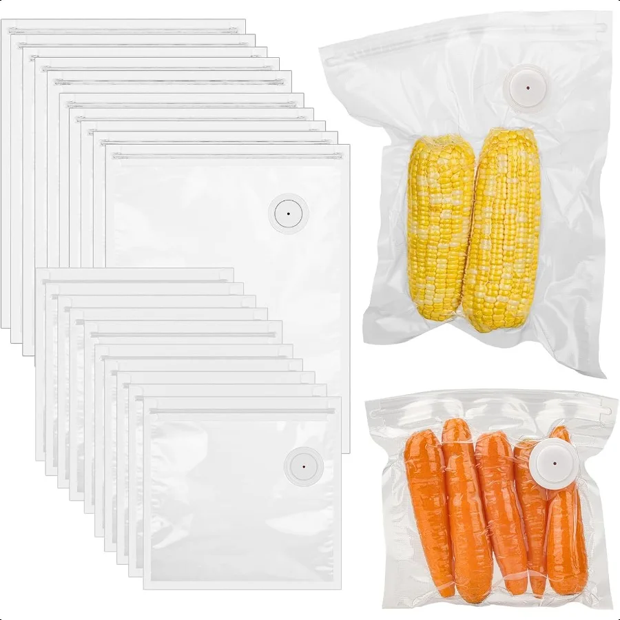 

40PCS Vacuum Sealer Bags for Food with Air Vae Reusable Sous Vide Bags 20 large+20 small