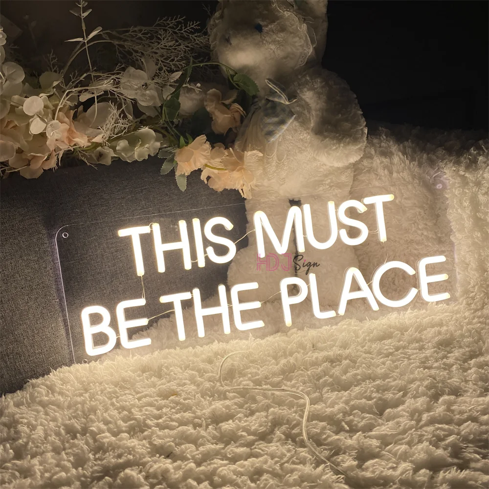 This Must Be The Place Neon Led Lights Sign Art Wall Hanging LED Neon Lights Lamp Sign USB Boardsign Bedroom Coffee Decoration view 4