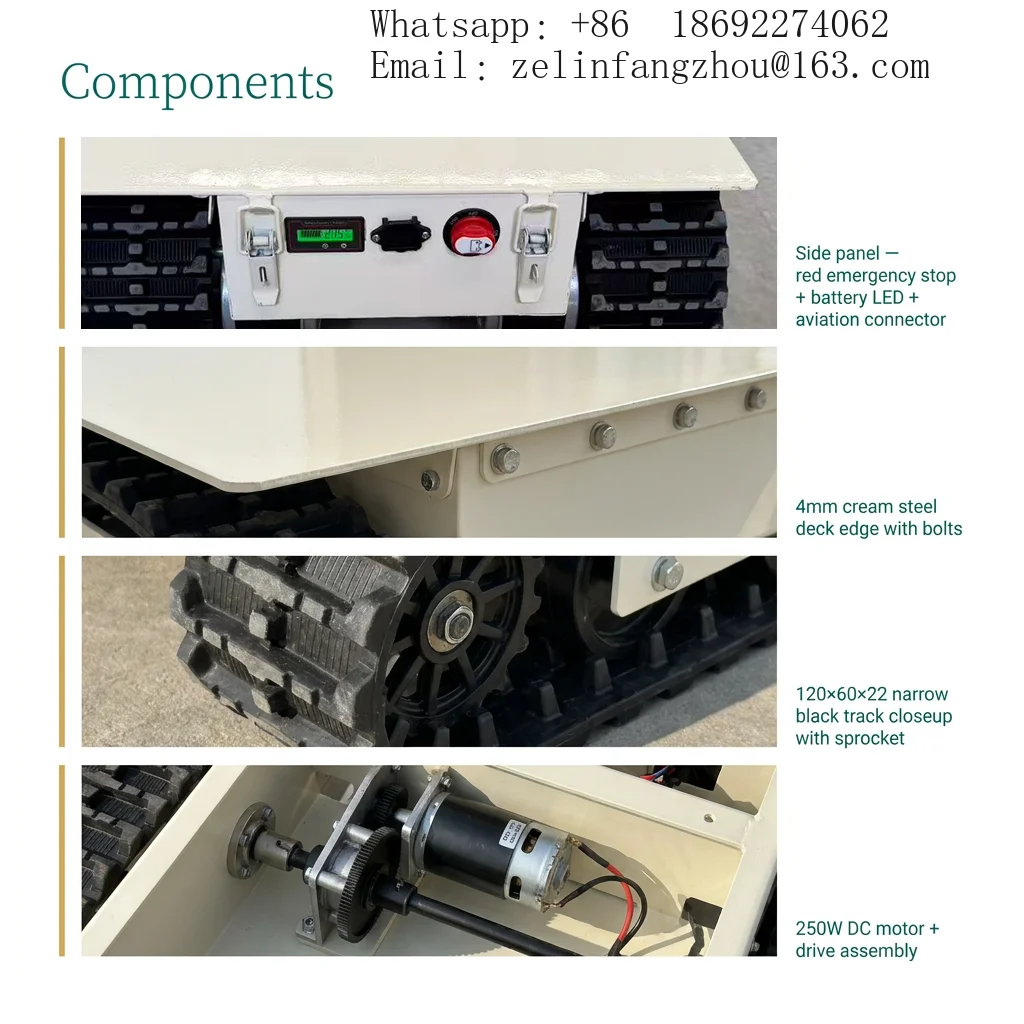 Wireless Remote Control Electric Crawler Undercarriage 0.5-10T Rubber Track Chassis Industrial Grade Heavy Duty Pro OEM
