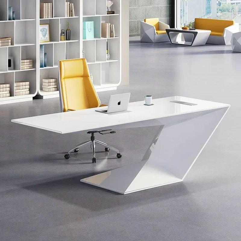 d2 paint boss desk simple modern president table creative high-end light luxury female boss table and chair combination
