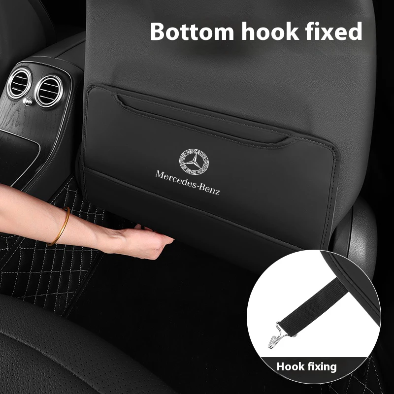 Bolsa de almacenamiento de asiento antipatadas para protección trasera de asiento de coche, para mercedes-benz A C E S V clase AMG Sprinter GLC ML SLK SL CLS GLA GLK