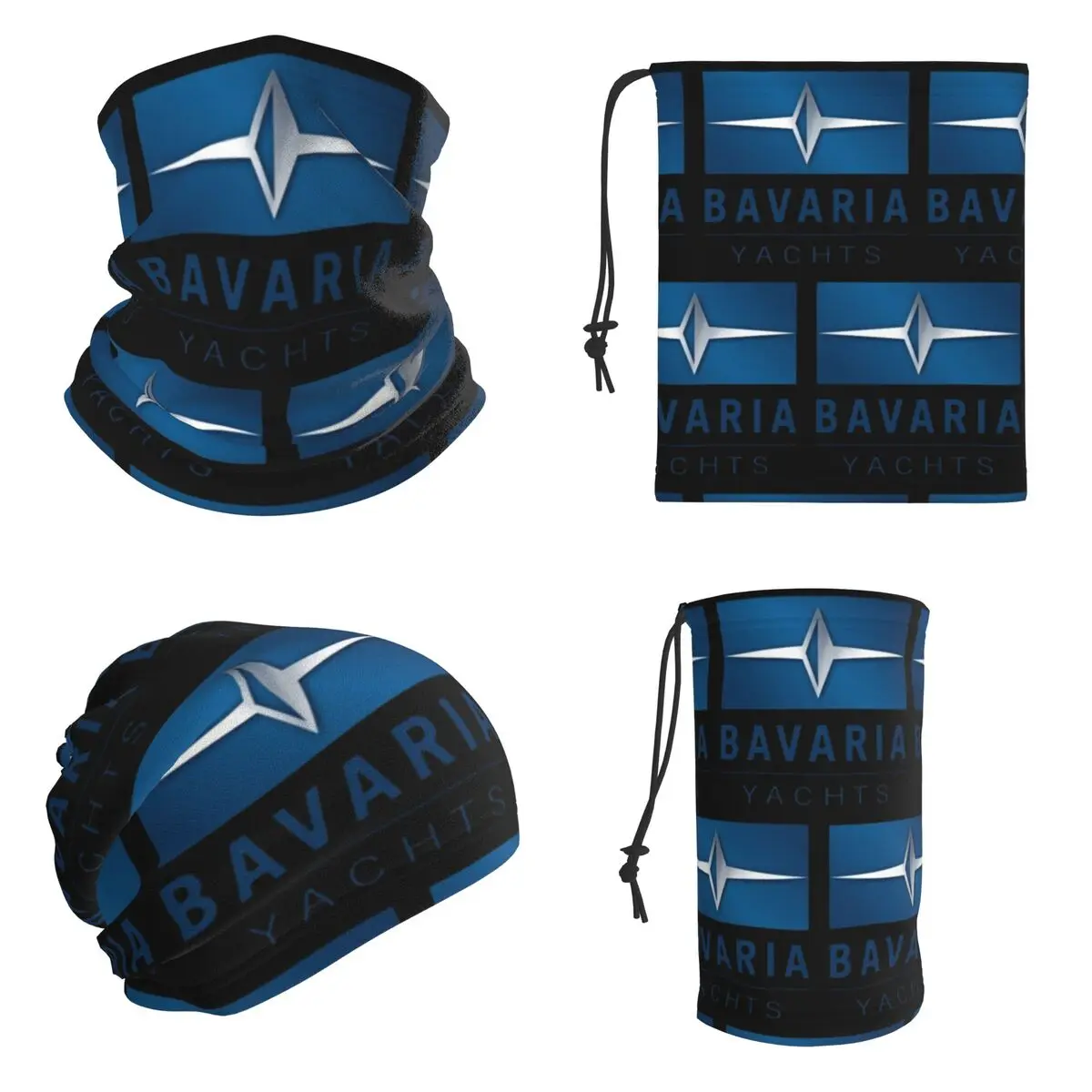Bavaria Yachts Blue Silver Logo Bandana Neck Gaiter Printed Wrap Scarf Hiking Fishing Headband Unisex Adult Windproof