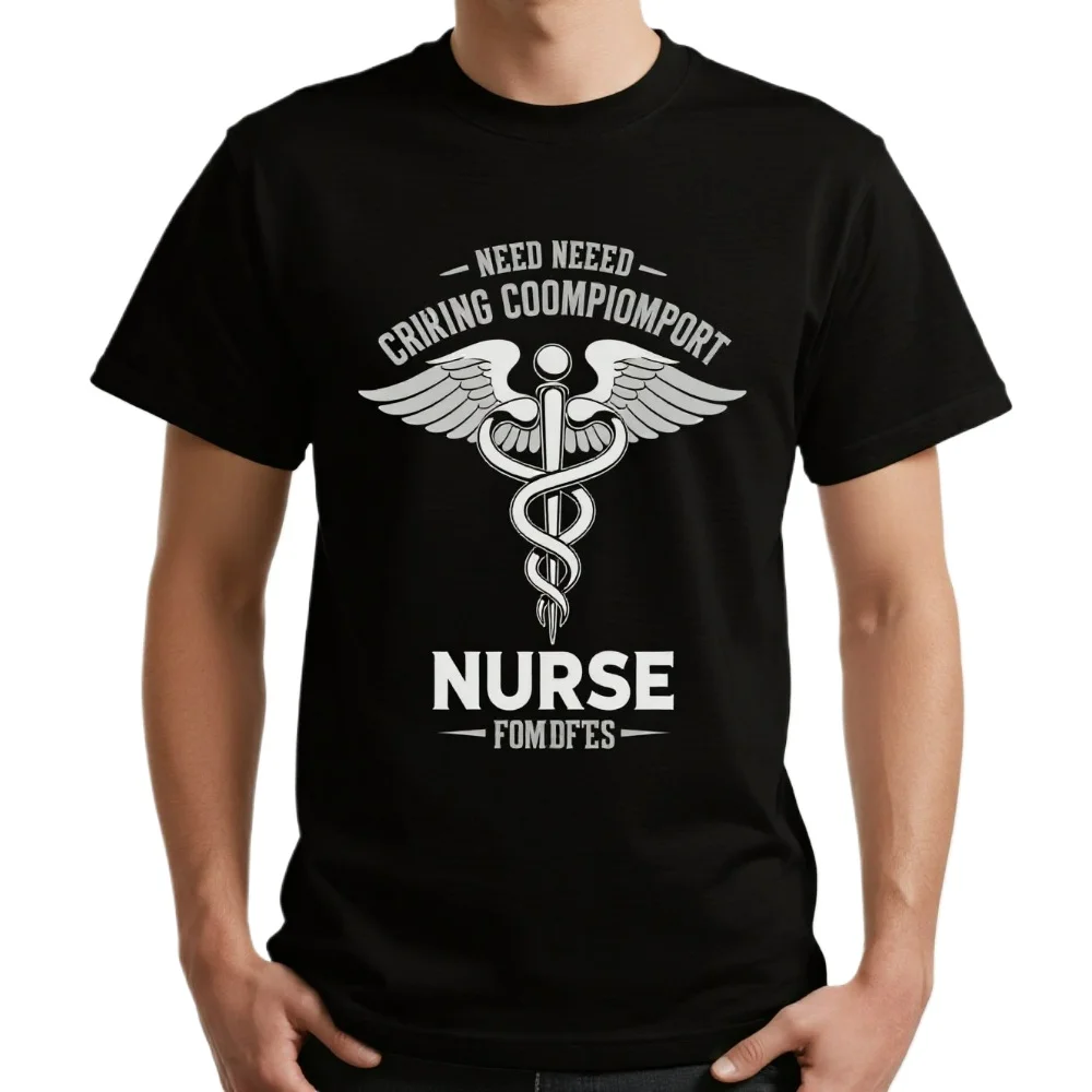 Cring Compassion Comfort. Medical Caduceus Silver Wings Nurse T-Shirt 100% Cotton O-Neck Summer Short Sleeve Casual Mens T-shirt