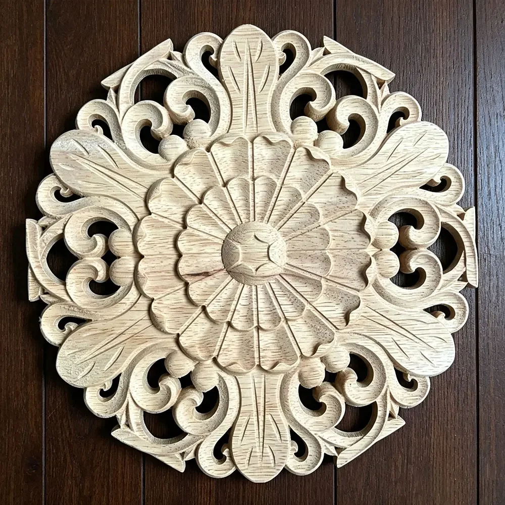15-40cm Wood Carved Corner Onlay Applique Decor Furniture Craft Unpainted Home Decoration Accessories Figurine Wooden Letters